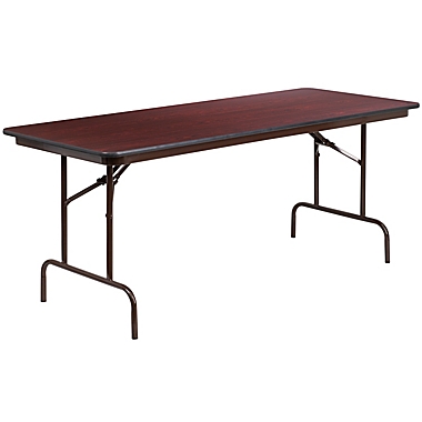 Flash Furniture 6-Foot Rectangular High Pressure Folding Table in Mahogany. View a larger version of this product image.