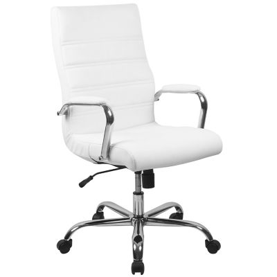 Flash Furniture High Back Faux Leather Office Chair in White/Chrome