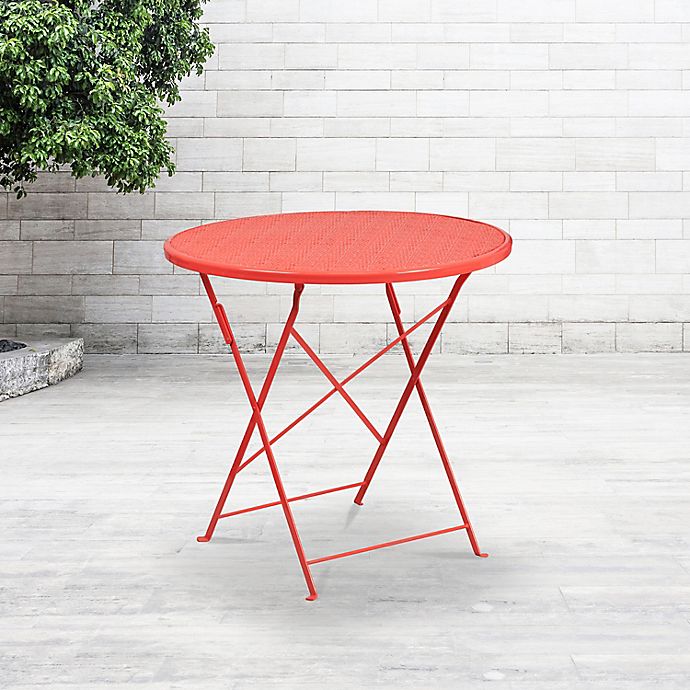 Flash Furniture 30 Inch Round Folding, Foldable Round Patio Table
