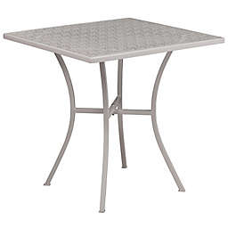Flash Furniture 28-Inch Steel Outdoor Patio Table in Light Grey