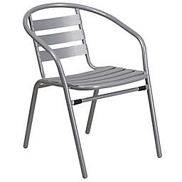 Flash Furniture All-Weather Metal Aluminum Slat Restaurant Chair