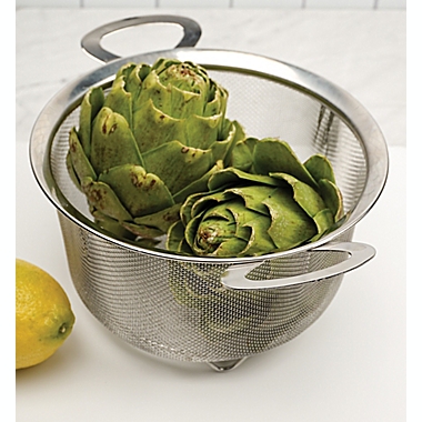 RSVP International Stainless Steel 3 qt. Wide Rim Mesh Basket. View a larger version of this product image.