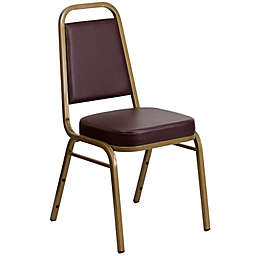 Flash Furniture Hercules 36-Inch Tall Banquet Chair in Brown/Gold Vinyl