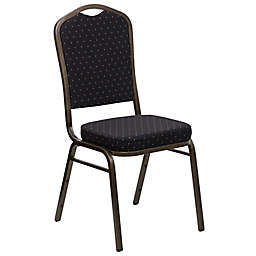 Flash Furniture Crown Back Banquet Chair in Black/Bronze