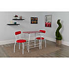 Alternate image 1 for Flash Furniture Sutton 3-Piece Metal and Glass Bistro Set