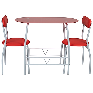 Flash Furniture Sutton 3-Piece Metal and Glass Bistro Set. View a larger version of this product image.