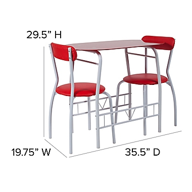 Flash Furniture Sutton 3-Piece Metal and Glass Bistro Set. View a larger version of this product image.