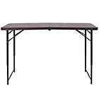 Alternate image 5 for Flash Furniture Height Adjustable Plastic Folding Table in Brown