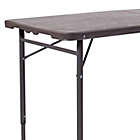 Alternate image 6 for Flash Furniture Height Adjustable Plastic Folding Table in Brown
