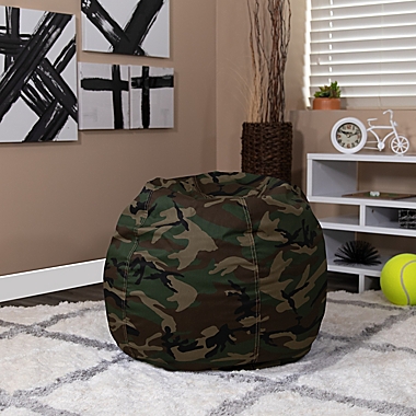 Flash Furniture Kids Small Bean Bag Chair in Camouflage. View a larger version of this product image.