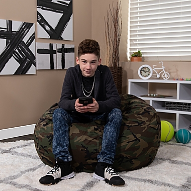 Flash Furniture Kids Bean Bag Chair in Camouflage. View a larger version of this product image.