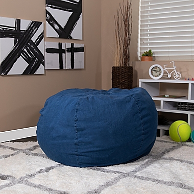 Flash Furniture Kids Large Bean Bag Chair in Denim. View a larger version of this product image.