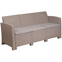 Flash Furniture All-Weather Sofa in Beige