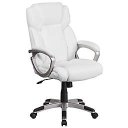 Flash Furniture Mid-Back Bonded Leather Executive Office Chair in White