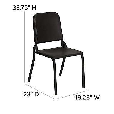 Flash Furniture Melody Band Stacking Chair in Black. View a larger version of this product image.