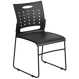 Flash Furniture Vented Stack Chair in Black