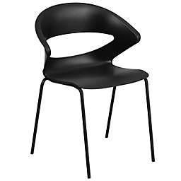 Flash Furniture Flexible Back Café Stack Chair in Black