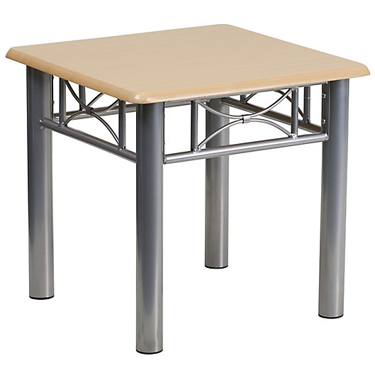 Alternate image 1 for Flash Furniture Natural Laminate End Table with Silver Frame