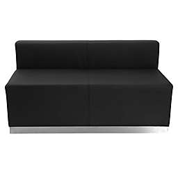 Flash Furniture Leather Loveseat with Stainless Steel Base