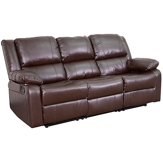 Flash Furniture Leather Sofa In Brown, Is Leather Furniture Still In Style 2020
