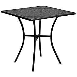 Flash Furniture 28-Inch Square Square Steel Patio Bistro Table in Black