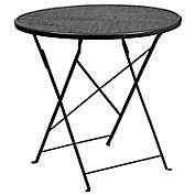 Flash Furniture Indoor/Outdoor Folding Patio Table in Black