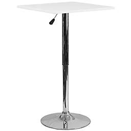 Flash Furniture 23.75-Inch Wood Adjustable Square Table in White