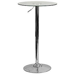 Flash Furniture Glass Adjustable Table in Chrome
