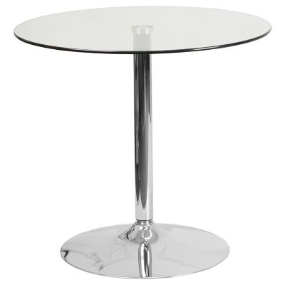 Flash Furniture 31.5-Inch Round Glass Table in Chrome