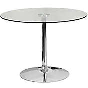 Flash Furniture 39.25-Inch Round Glass Table in Chrome