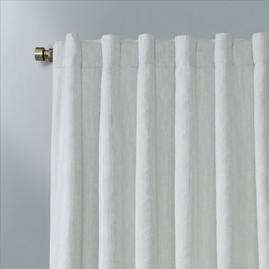 Willow 100% Blackout Rod Pocket/Back Tab Window Curtain Panel in Beige (Single). View a larger version of this product image.