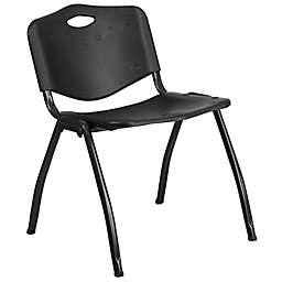 Flash Furniture Plastic Stack Chair in Black