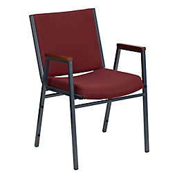 Flash Furniture Fabric/Metal Stacking Chair in Burgundy