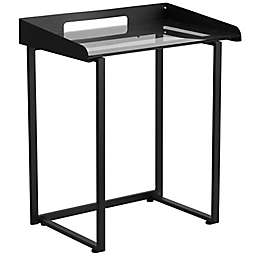 Flash Furniture 32.25-Inch Tempered Glass Desk in Black