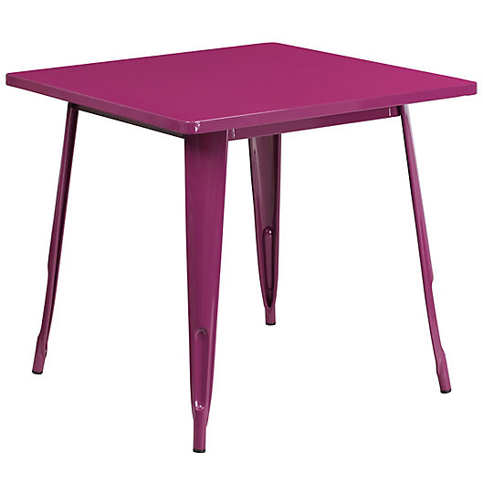 Alternate image 1 for Flash Furniture Café Indoor/Outdoor Metal Table in Purple