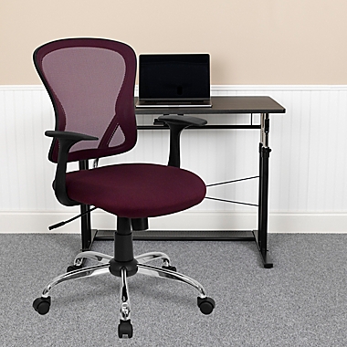 Flash Furniture Mid-Back Mesh Seat Task Chair in Burgundy. View a larger version of this product image.