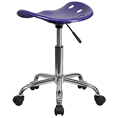 Flash Furniture Rolling Plastic Stool with Tractor Seat in Violet. View a larger version of this product image.