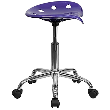 Flash Furniture Rolling Plastic Stool with Tractor Seat in Violet. View a larger version of this product image.
