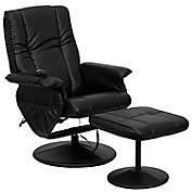 Flash Furniture 41-Inch Bonded Leather Massaging Recliner in Black