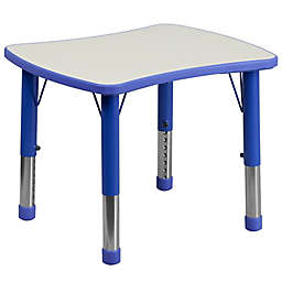 Flash Furniture Rectangular Height Adjustable Activity Table in Blue