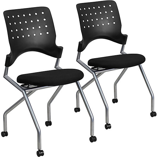 Alternate image 1 for Flash Furniture Fabric Side Chairs in Black (Set of 2)