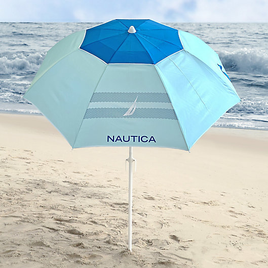 Kids Beach Baby Kids Umbrella Blue Grey PUSHES INTO GROUND OR HOOKS ON CHAIR