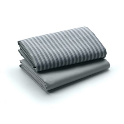 Graco&reg; Pack &lsquo;n Play&reg; 2-Pack Playard Fitted Sheets in Stripes/Grey