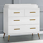 Alternate image 1 for Delta Children Sloane 4-Drawer Dresser with Changing Top in White/Bronze