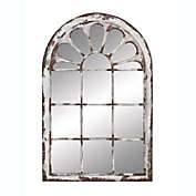 Ridge Road Decor 51.9-Inch x 34.3-Inch Arched Window Framed Wall Mirror in White