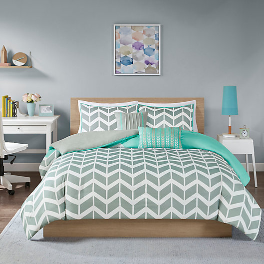 Alternate image 1 for Intelligent Design Nadia 4-Piece Twin/Twin XL Duvet Cover Set in Teal