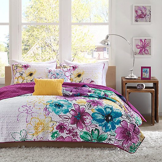 Alternate image 1 for Olivia Twin/Twin XL Coverlet Set in Fuchsia