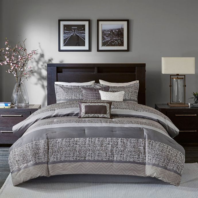 A bed in a bag includes all your bedding linens for one price. madison park