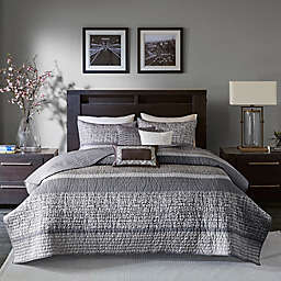 Madison Park® Rhapsody Woven Jacquard 6-Piece Full/Queen Coverlet Set in Grey