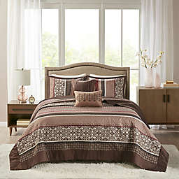 Madison Park Princeton 5-Piece Queen Bedspread Set in Red